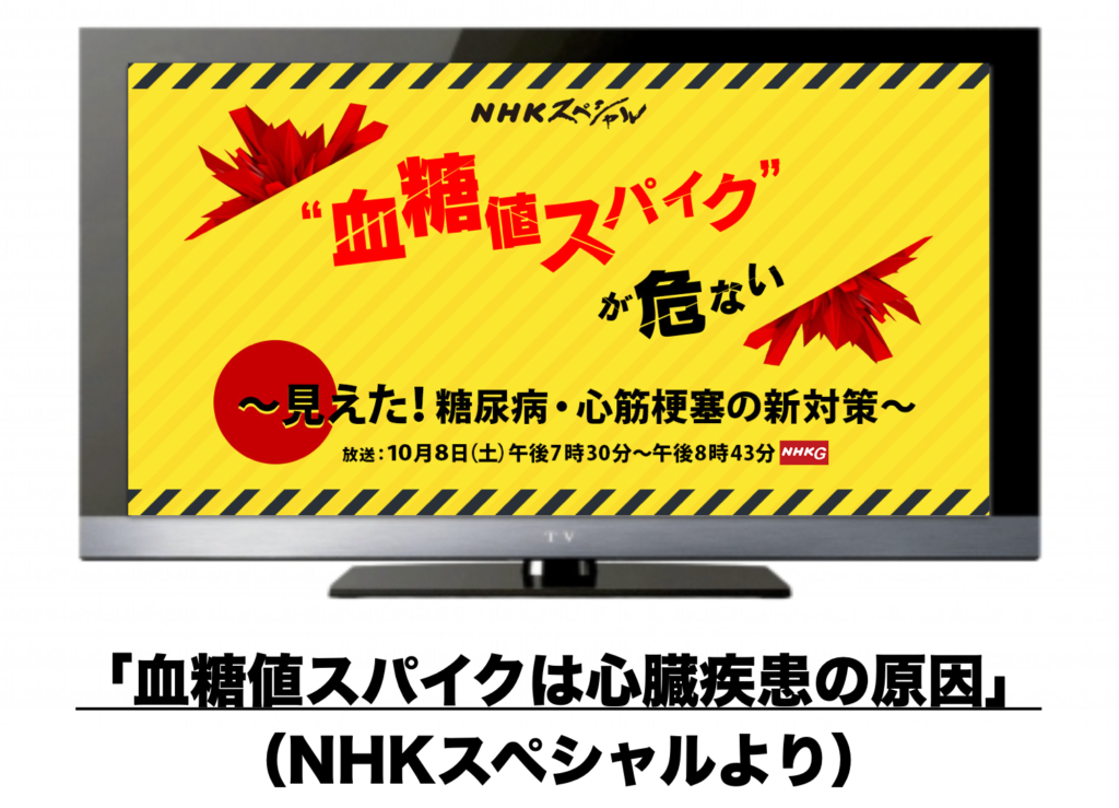 NHKで特集された血糖値スパイクのイメージ